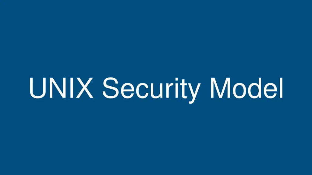 unix security model