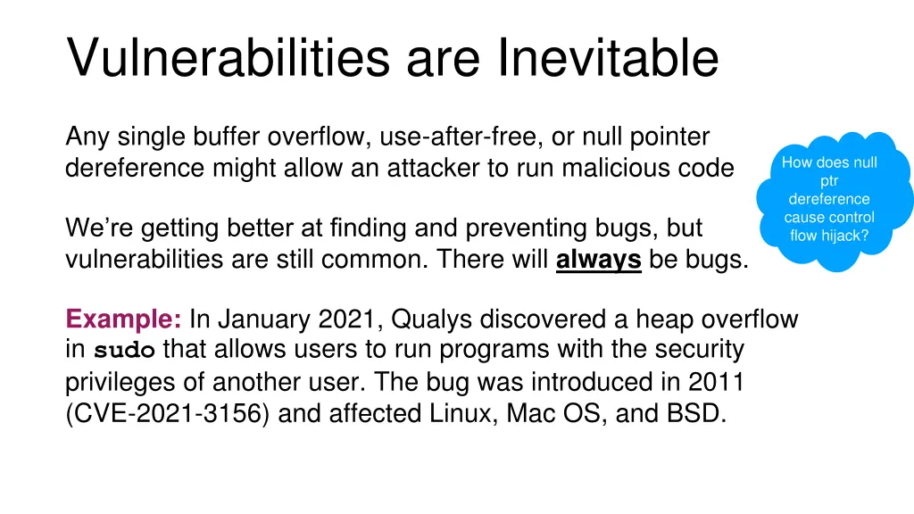 vulnerabilities are inevitable