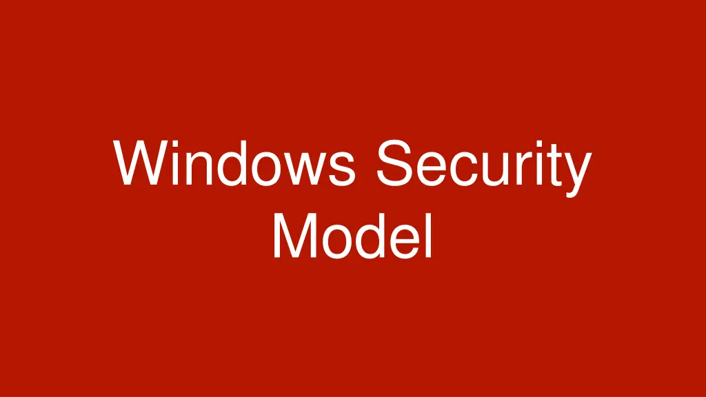 windows security model