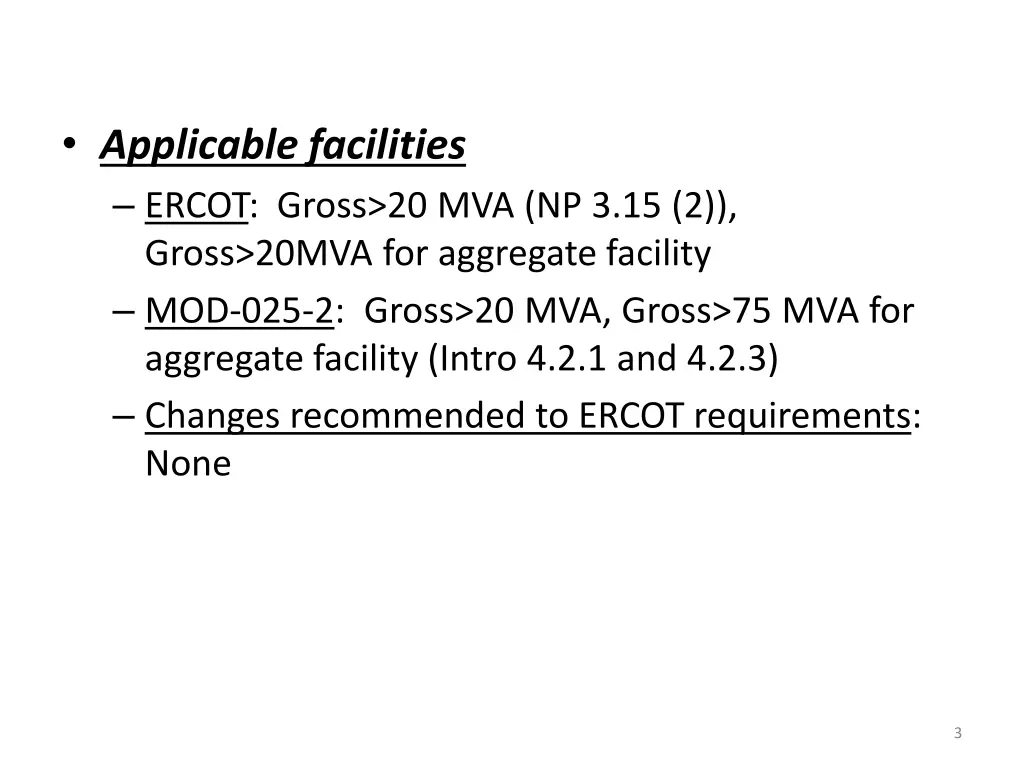 applicable facilities ercot gross
