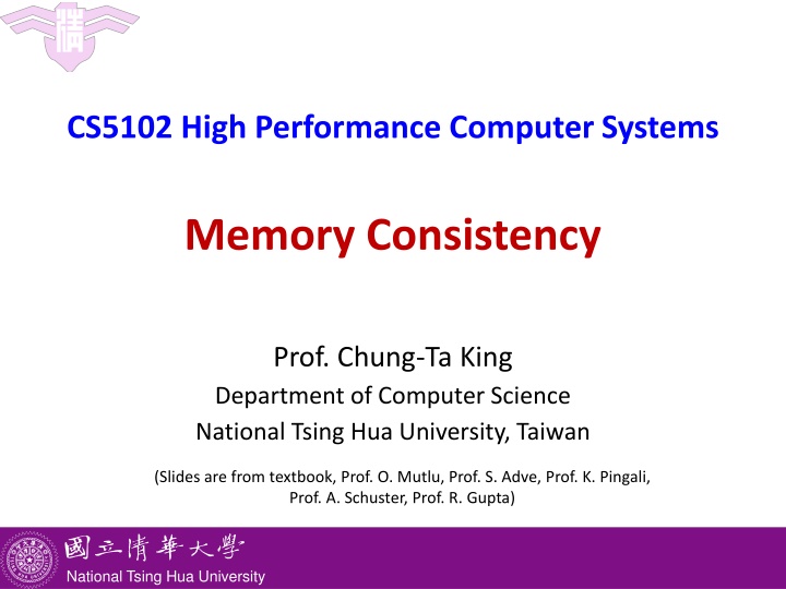 cs5102 high performance computer systems