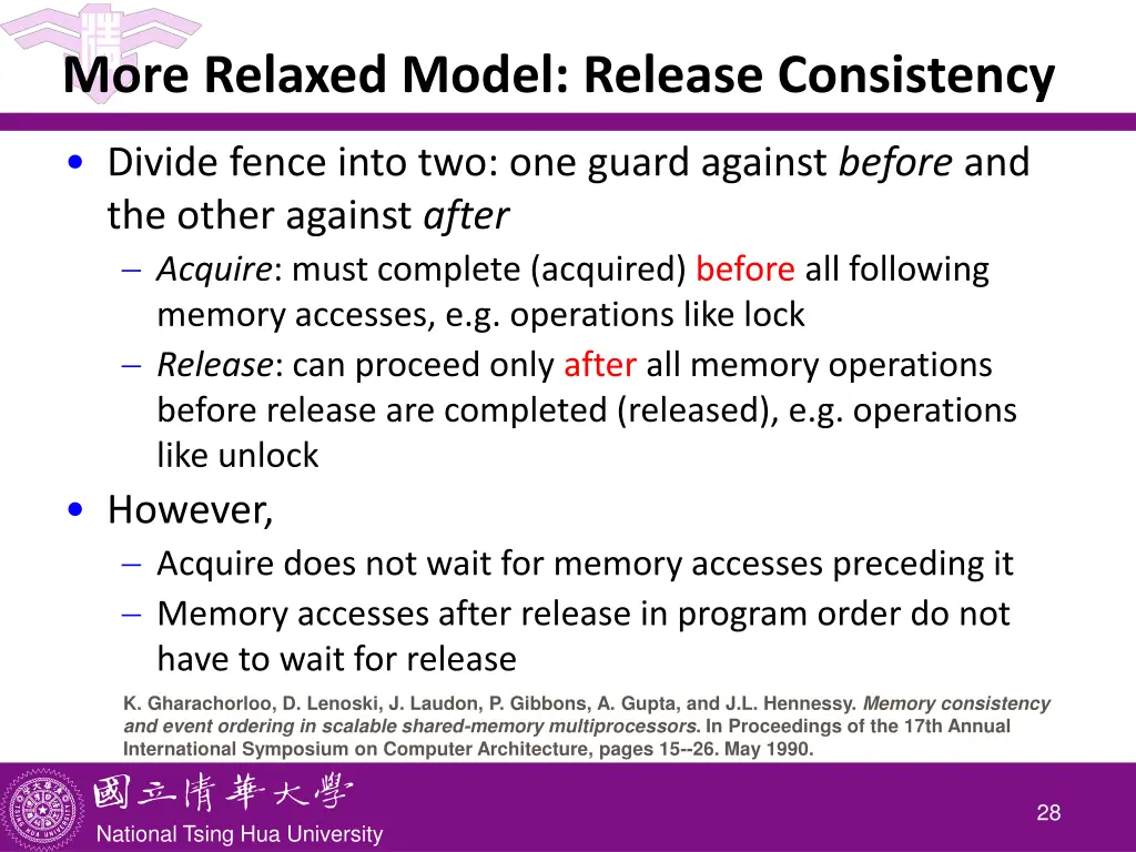 more relaxed model release consistency