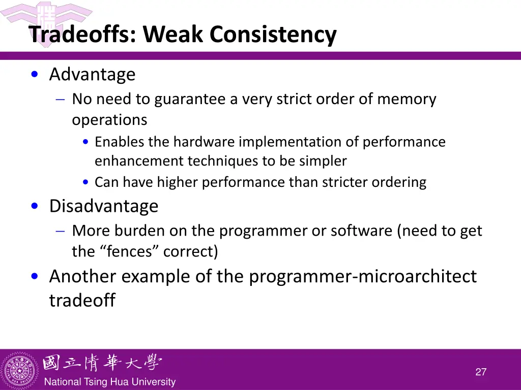tradeoffs weak consistency