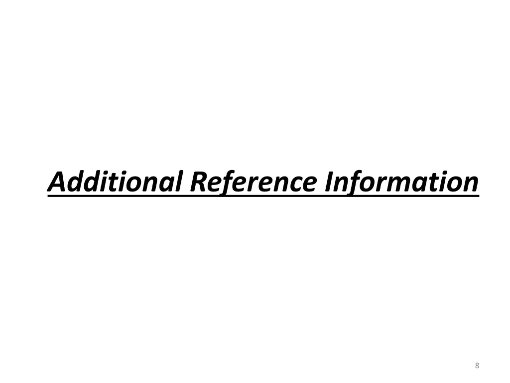 additional reference information