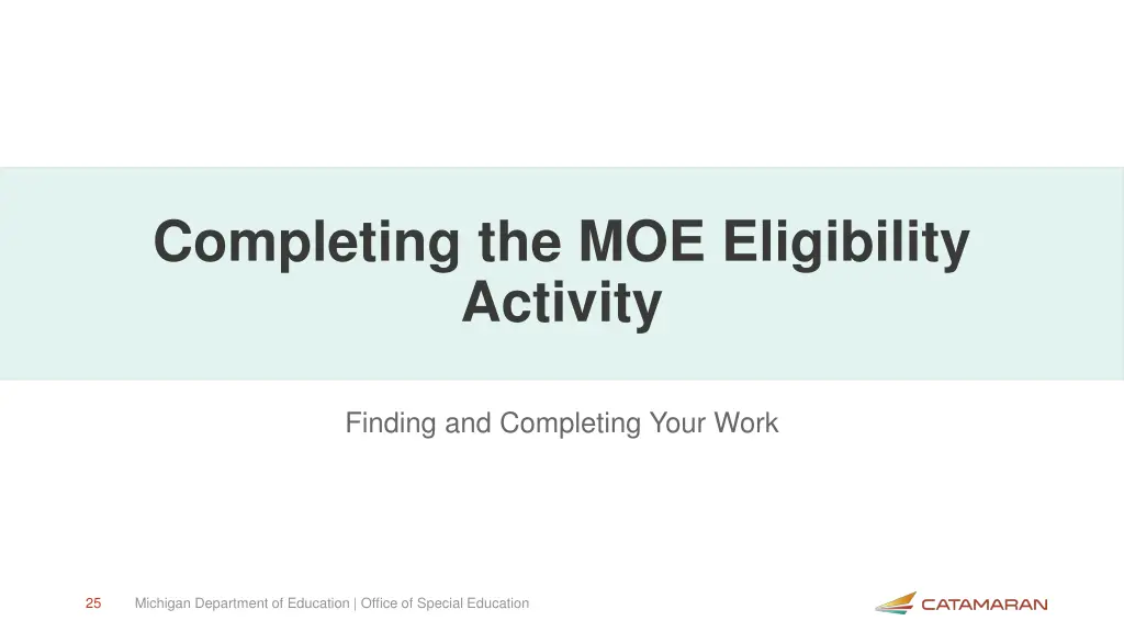 completing the moe eligibility activity