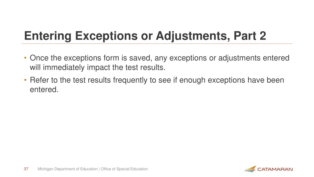 entering exceptions or adjustments part 2