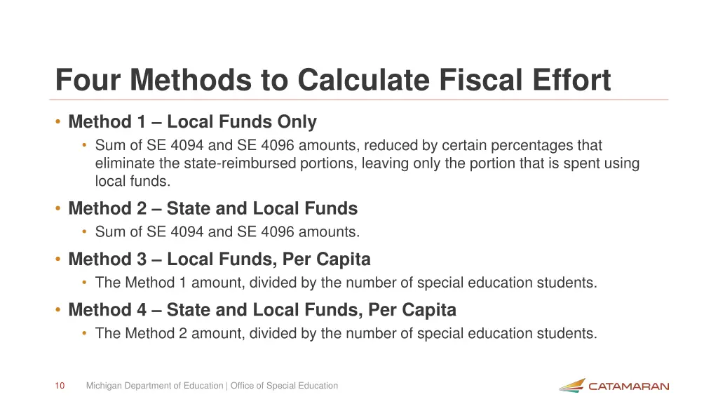 four methods to calculate fiscal effort