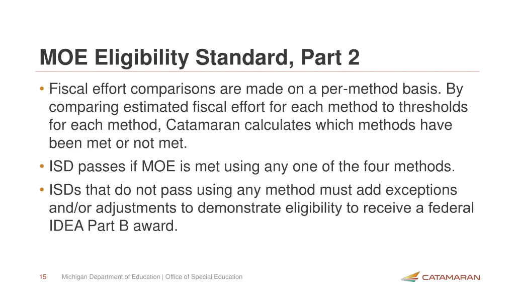 moe eligibility standard part 2