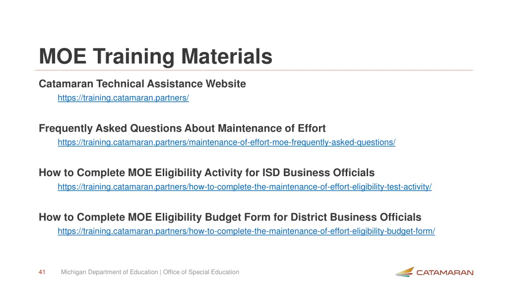 moe training materials