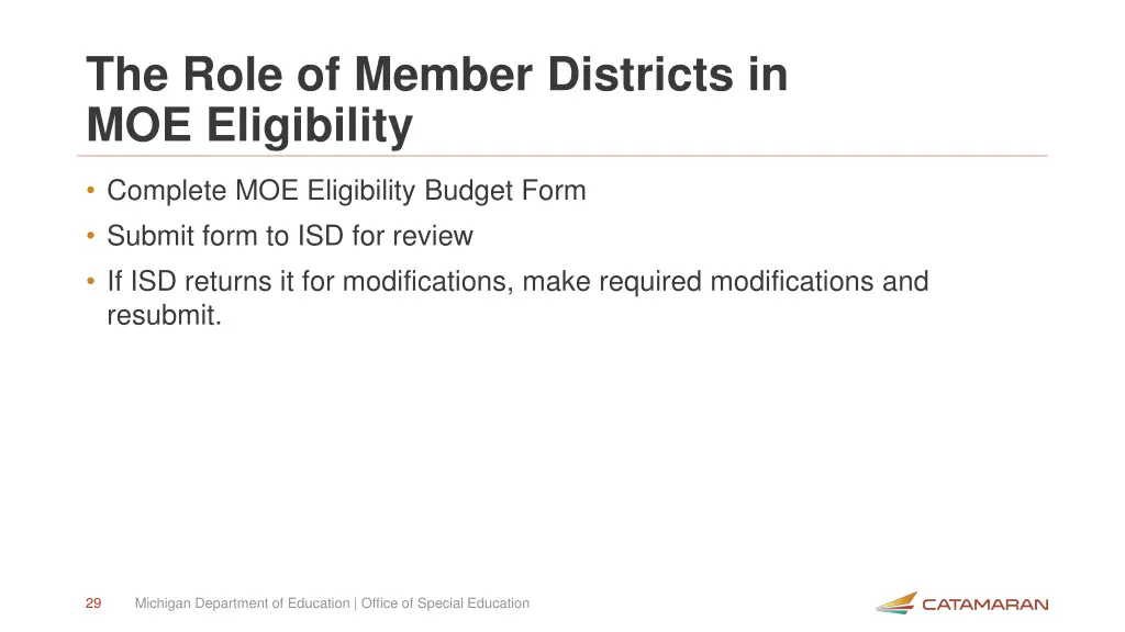 the role of member districts in moe eligibility