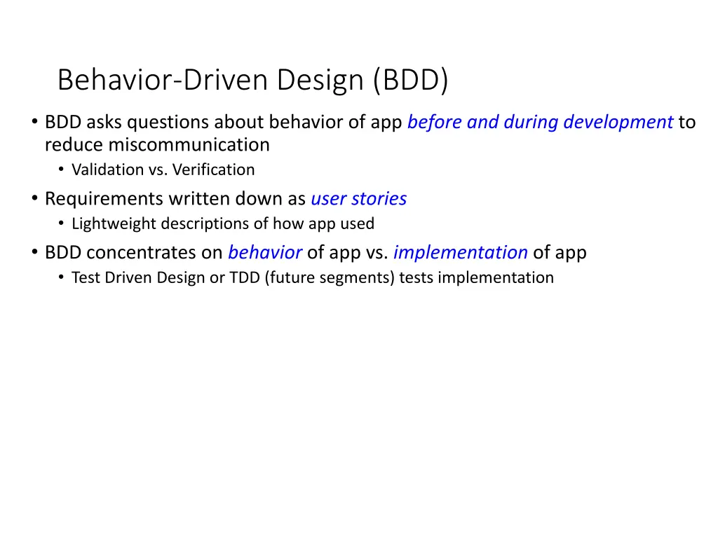 behavior driven design bdd