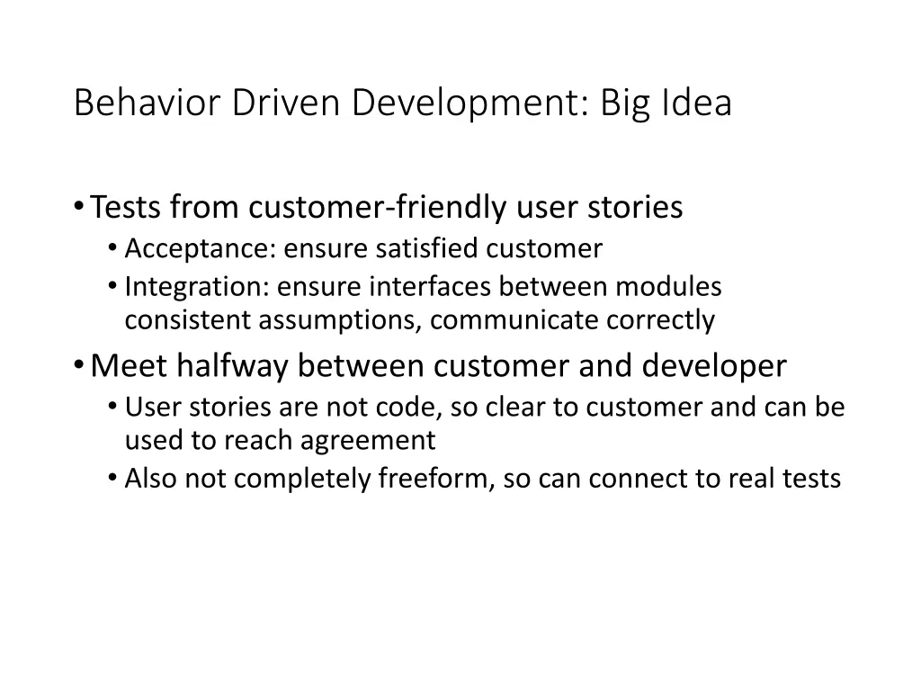 behavior driven development big idea