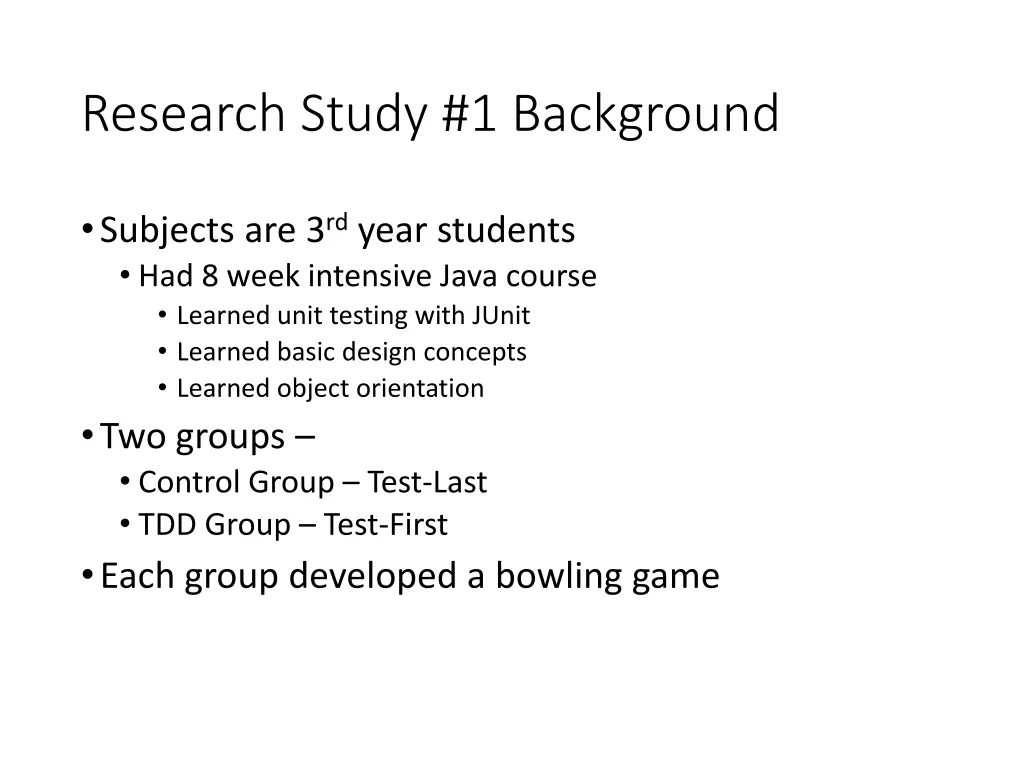 research study 1 background