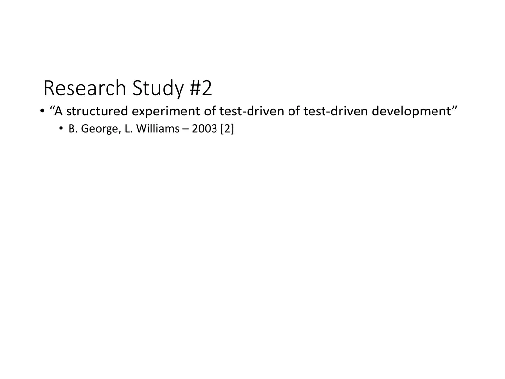 research study 2 a structured experiment of test