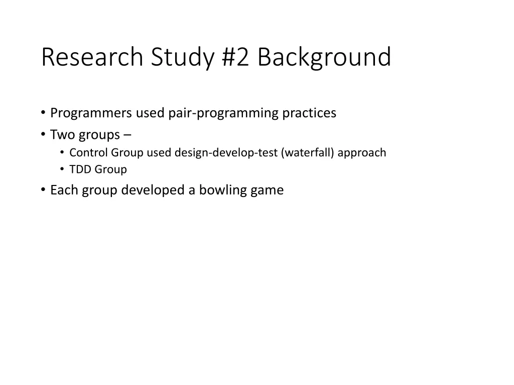 research study 2 background