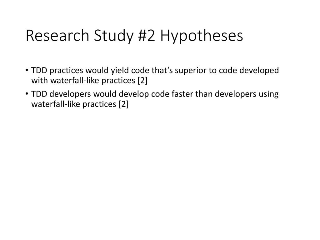 research study 2 hypotheses