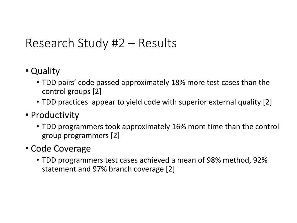 research study 2 results