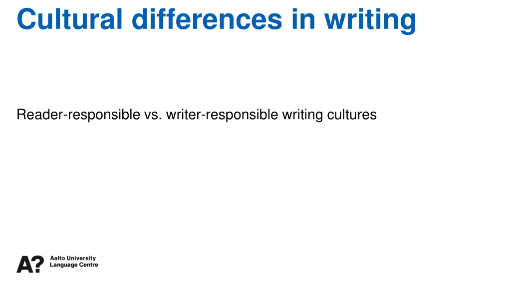 cultural differences in writing