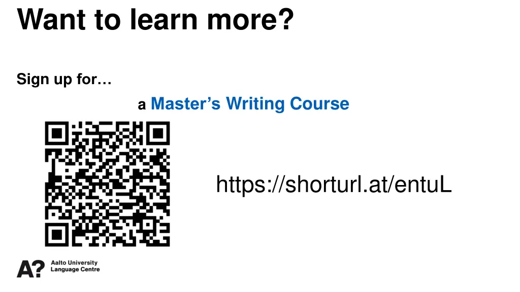 want to learn more