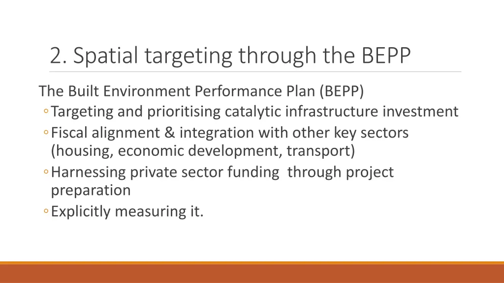 2 spatial targeting through the bepp