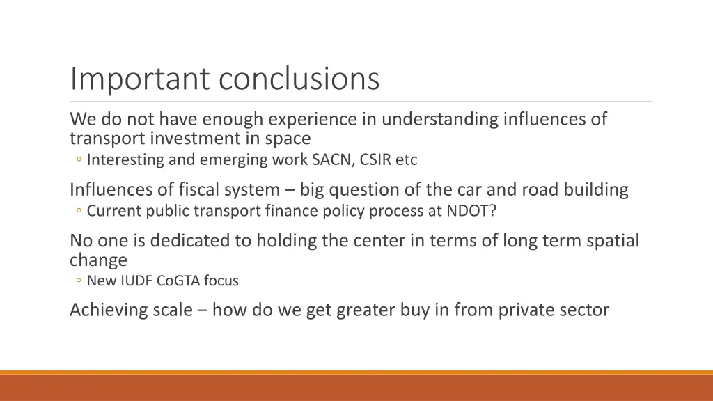 important conclusions