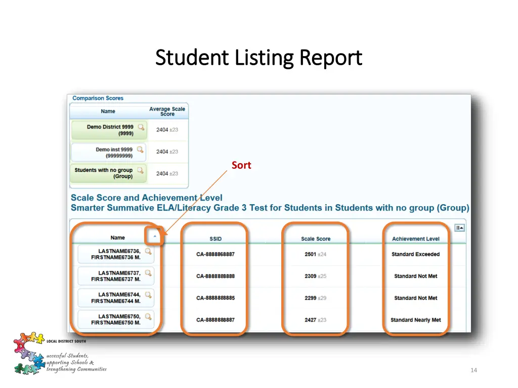 student listing report student listing report