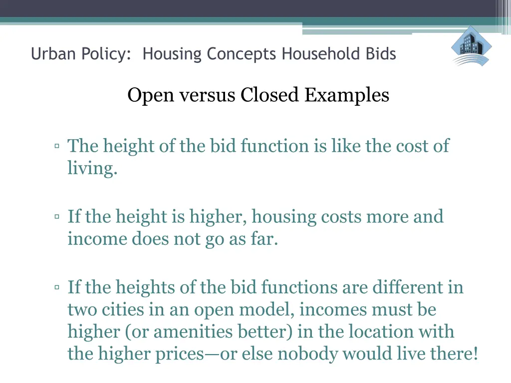 urban policy housing concepts household bids 27