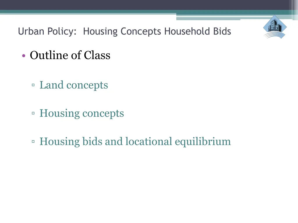 urban policy housing concepts household bids