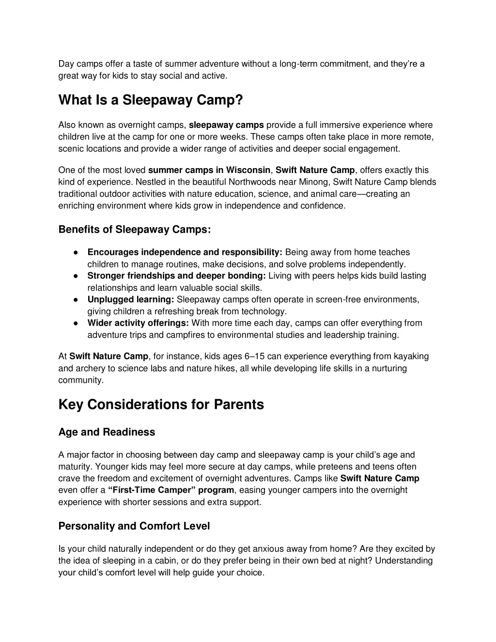 day camps offer a taste of summer adventure