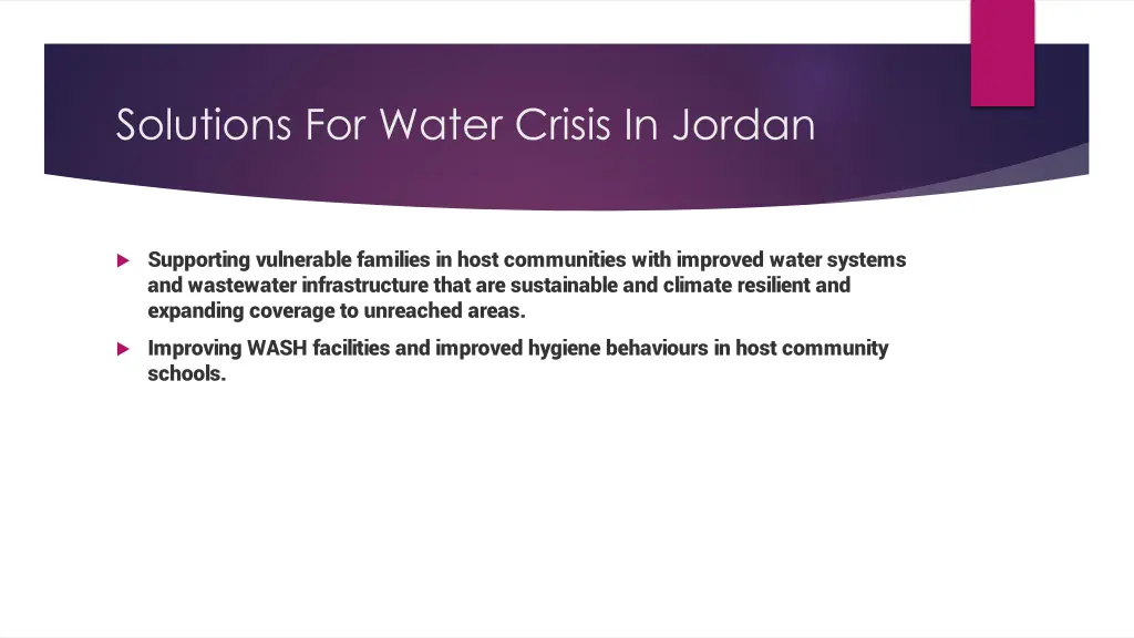 solutions for water crisis in jordan