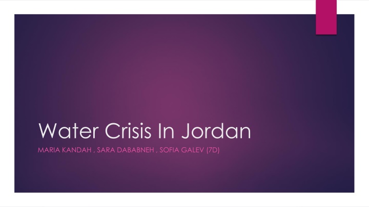 water crisis in jordan maria kandah sara dababneh