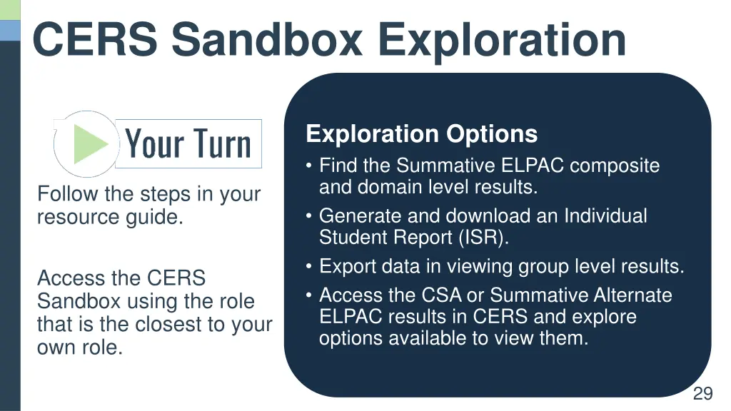cers sandbox exploration