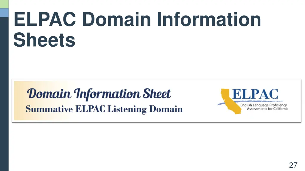 elpac domain information sheets