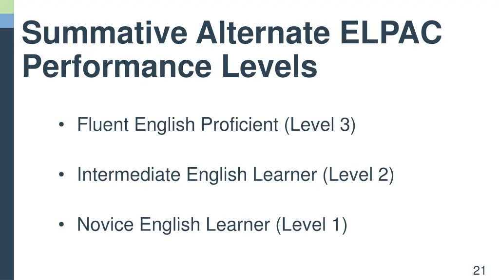 summative alternate elpac performance levels
