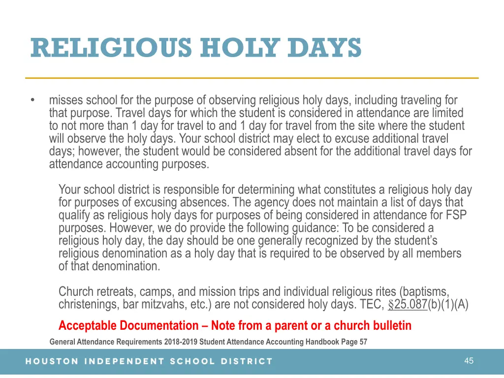 religious holy days