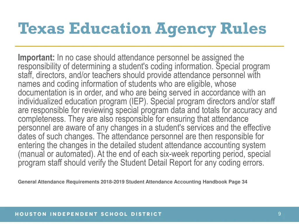 texas education agency rules 1