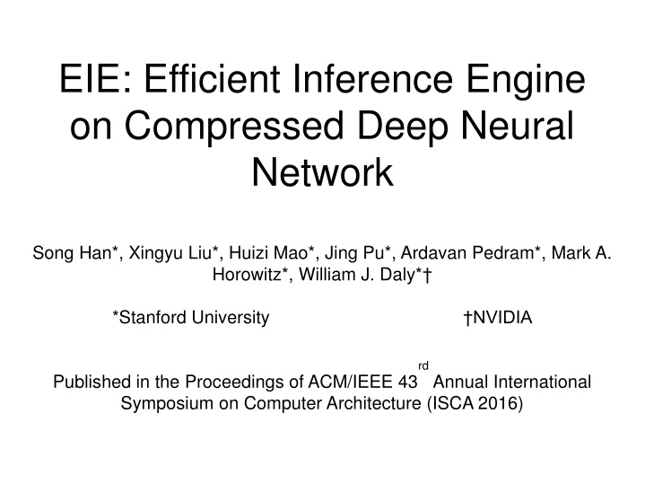 eie efficient inference engine on compressed deep