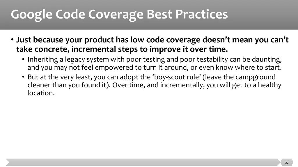 google code coverage best practices 11