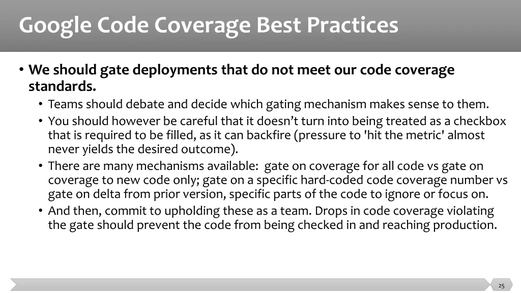 google code coverage best practices 14