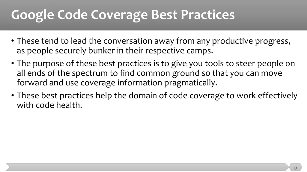 google code coverage best practices 2