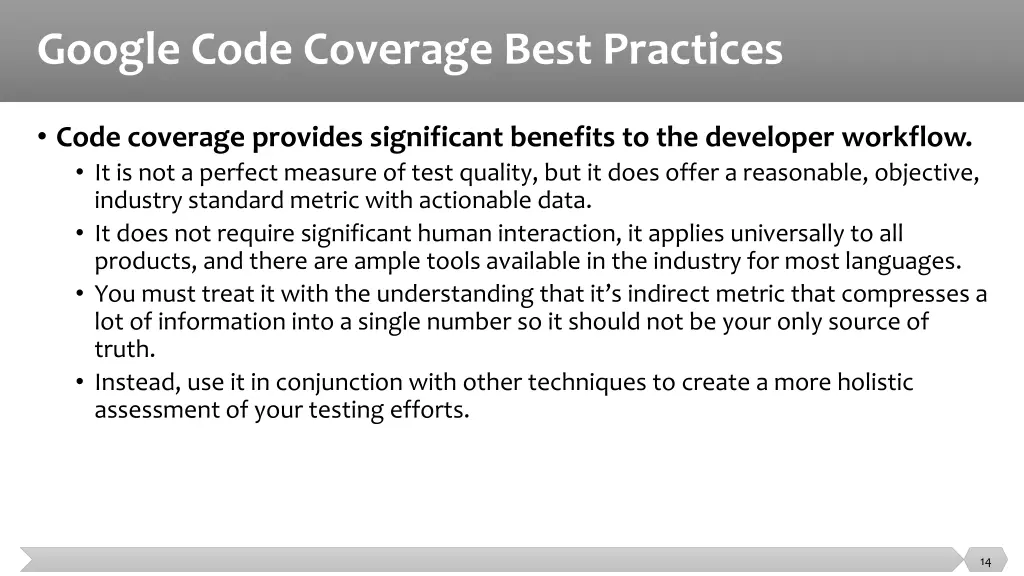 google code coverage best practices 3