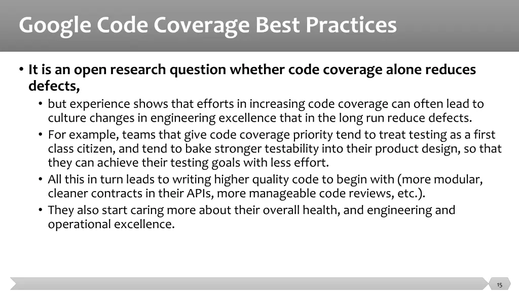 google code coverage best practices 4