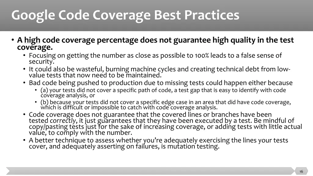 google code coverage best practices 5