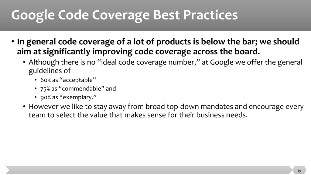 google code coverage best practices 8