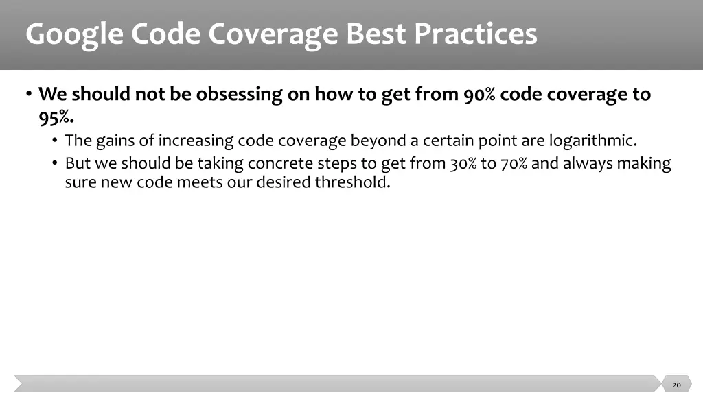 google code coverage best practices 9