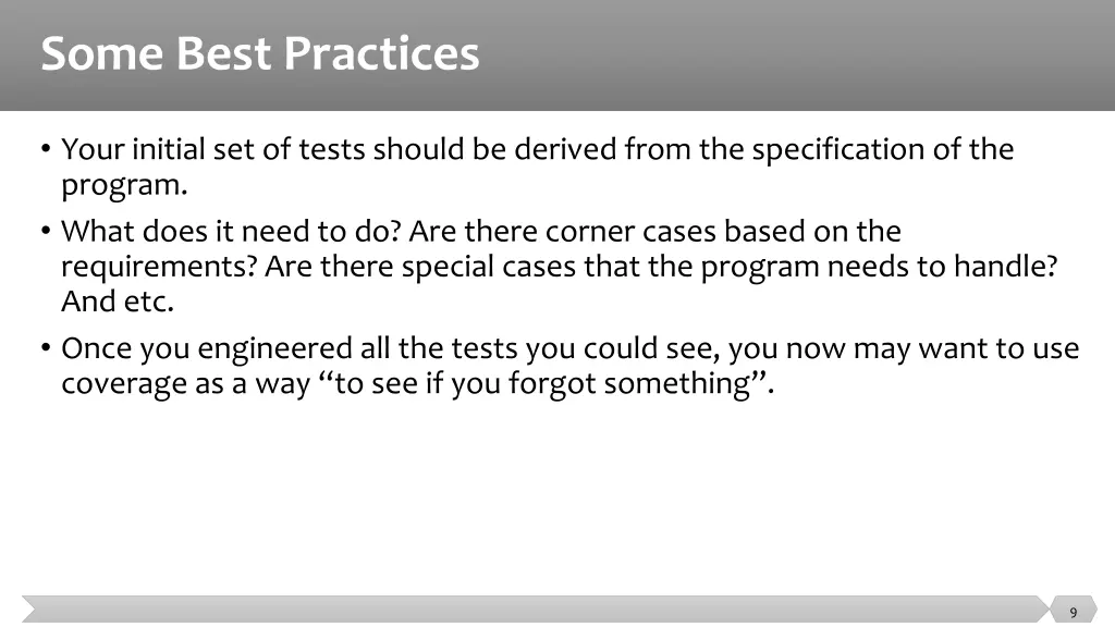 some best practices