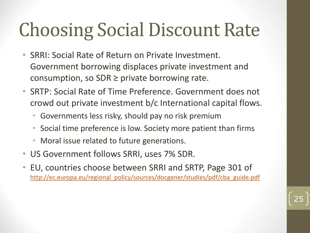 choosing social discount rate