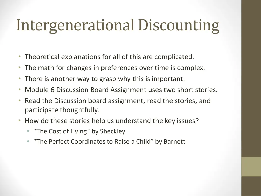 intergenerational discounting 1