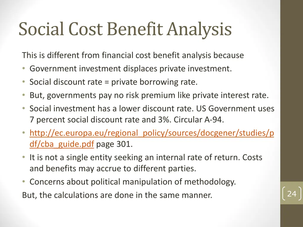 social cost benefit analysis