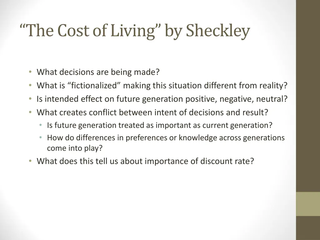 the cost of living by sheckley